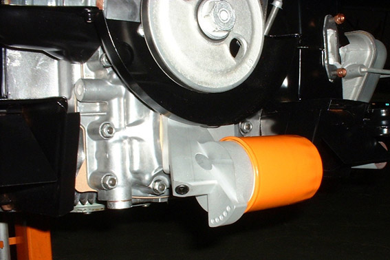 Full Flow Oil Filter Adapter - Pressure-Relief: Installed view